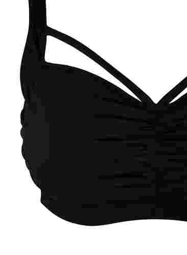 Bikinitopp med drapering, Black, Packshot image number 2