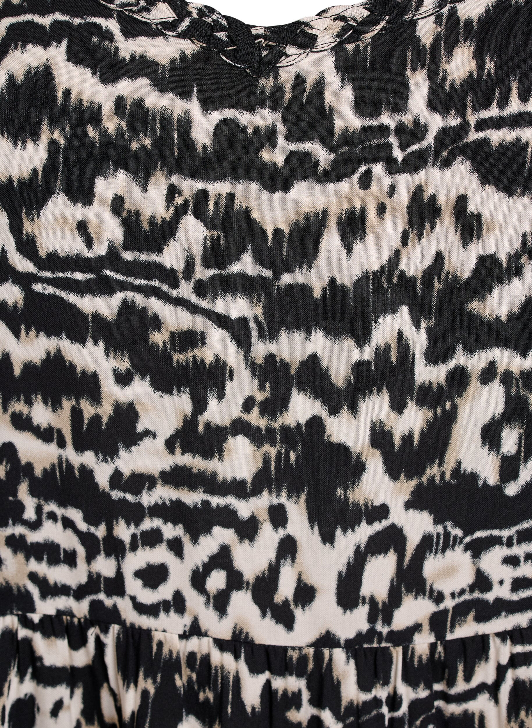 Zizzi Midikjole med stropper og smock bakp&aring;, Svart, Packshot image number 2