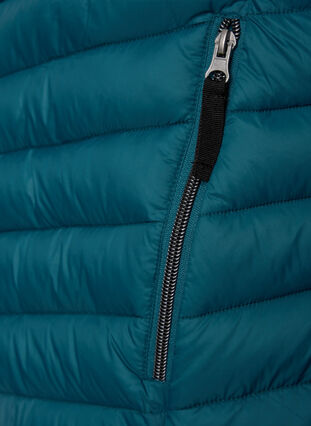 Lett jakke med lommer og avtakbar hette, Deep Teal, Packshot image number 3