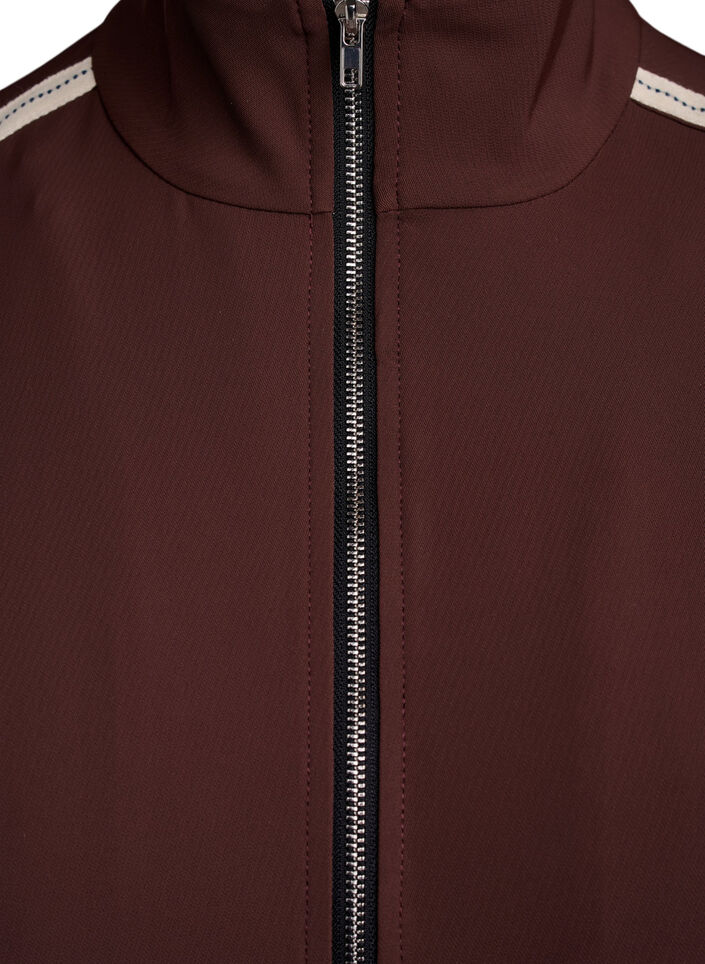 Sporty jakke med glidelås og kule detaljer, Deep Mahogany, Packshot