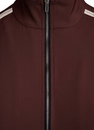 Zizzi Sporty jakke med glidelås og kule detaljer, Deep Mahogany, Packshot image number 2