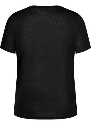 T-skjorte med nagler og rund hals, Black, Packshot image number 1