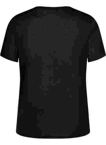 T-skjorte med nagler og rund hals, Black, Packshot image number 1