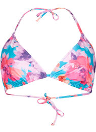 Trekantet bikini-BH med trykk, Pink Flower