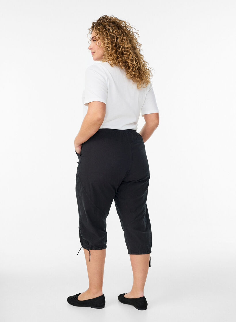 Capribukser i bomull, Svart, Model image number 1