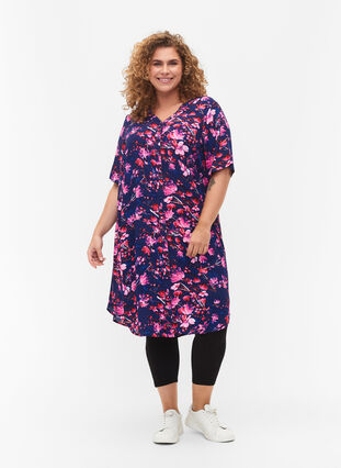 3/4-leggings med knapper, Black, Model image number 3