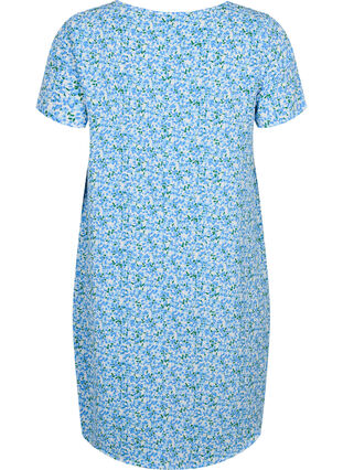 Kjole med korte ermer, Blue Small Flower, Packshot image number 1