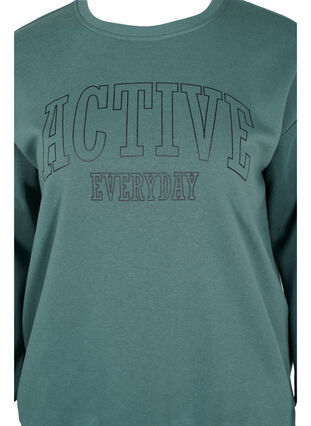 Genser med sporty trykk , Dark Forest, Packshot image number 2