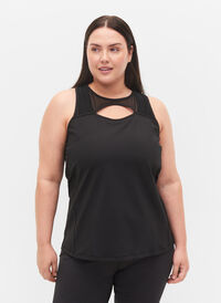 Treningstopp med mesh og bryterrygg, Black, Model