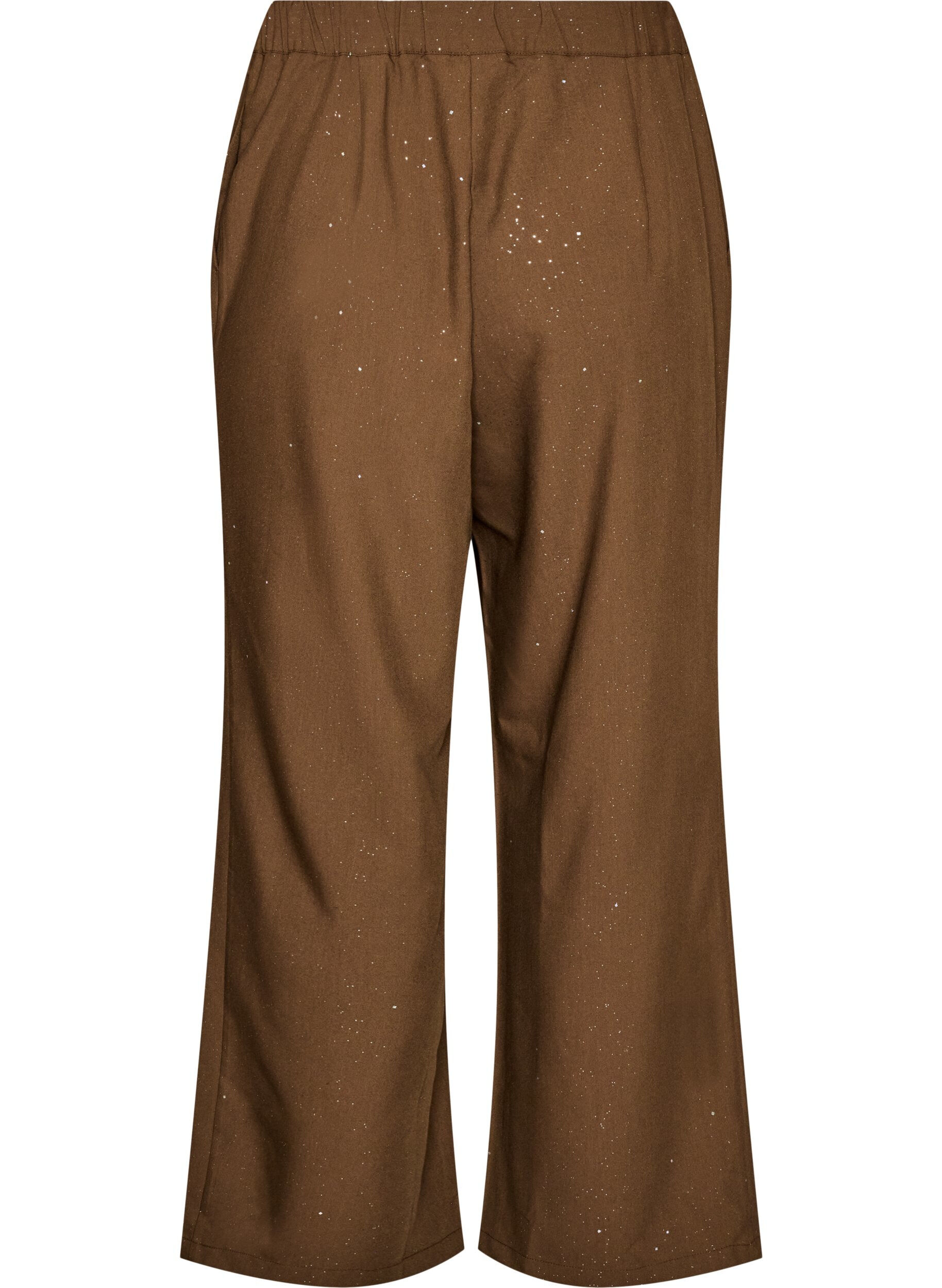 ZizziBukser med glitter og vide ben, Brun, Packshot image number 1