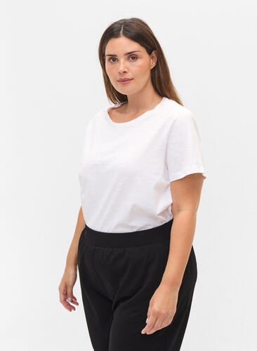 Basis T-skjorter i bomull, 2 stk., Black/B White, Model image number 0