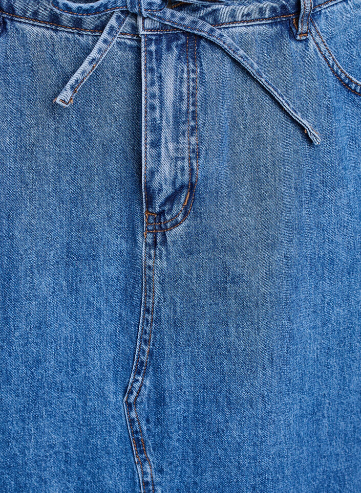 Denim maxiskj&oslash;rt med knytebelte, Bl&aring;, Packshot image number 2