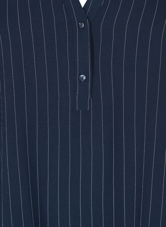 FLASH - Skjortebluse med nålestriper, Blå, Packshot image number 2