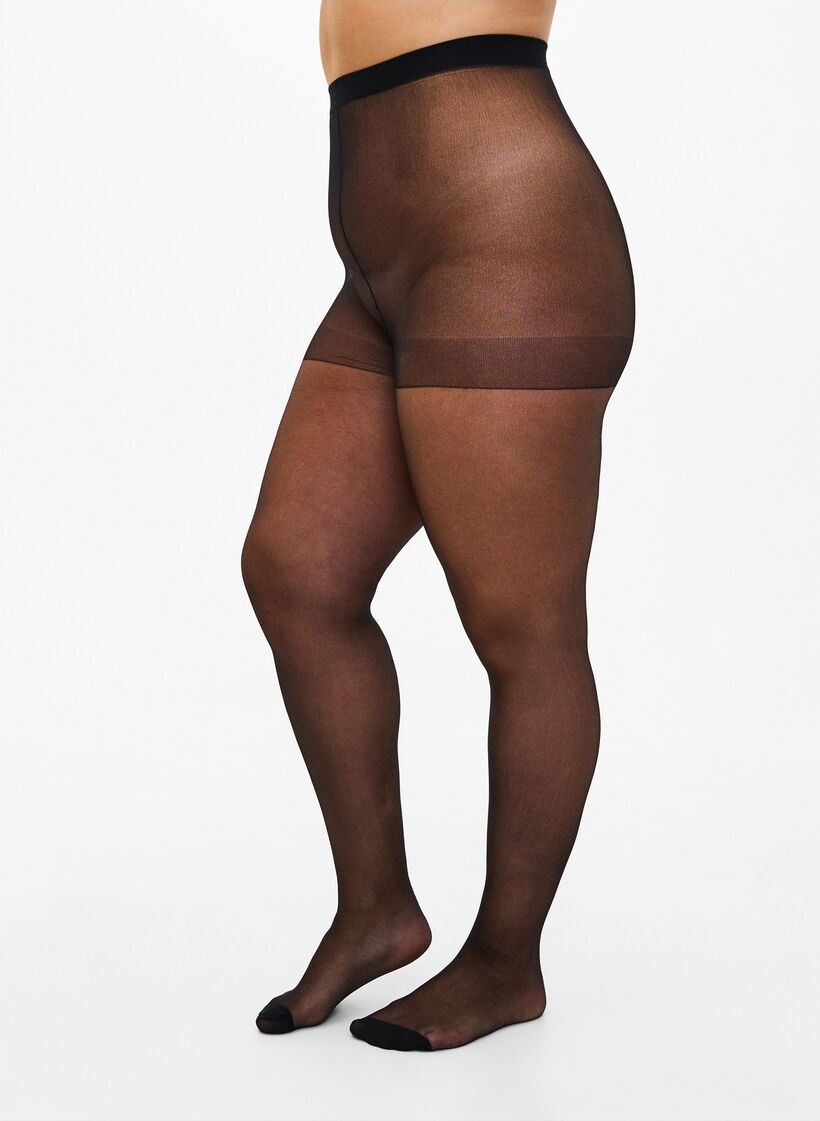 2 stk str&oslash;mpebukser i 20 denier, Svart, Model image number 0