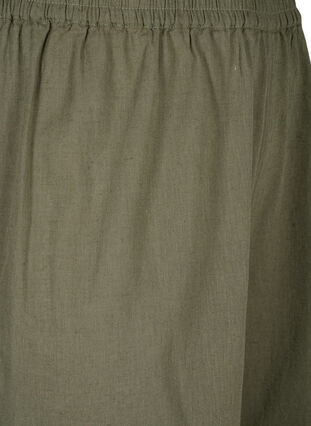 7/8-bukser i bomullsmiks med lin, Deep Lichen Green, Packshot image number 2