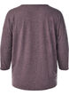 Jersey bluse med 3/4 ermer, Brun, Packshot image number 1