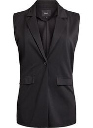Ermeløs blazer-vest med klassiske slag, Black Shimmer