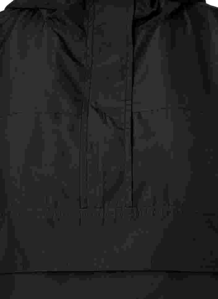 Anorak med hette og lomme, Black, Packshot image number 2