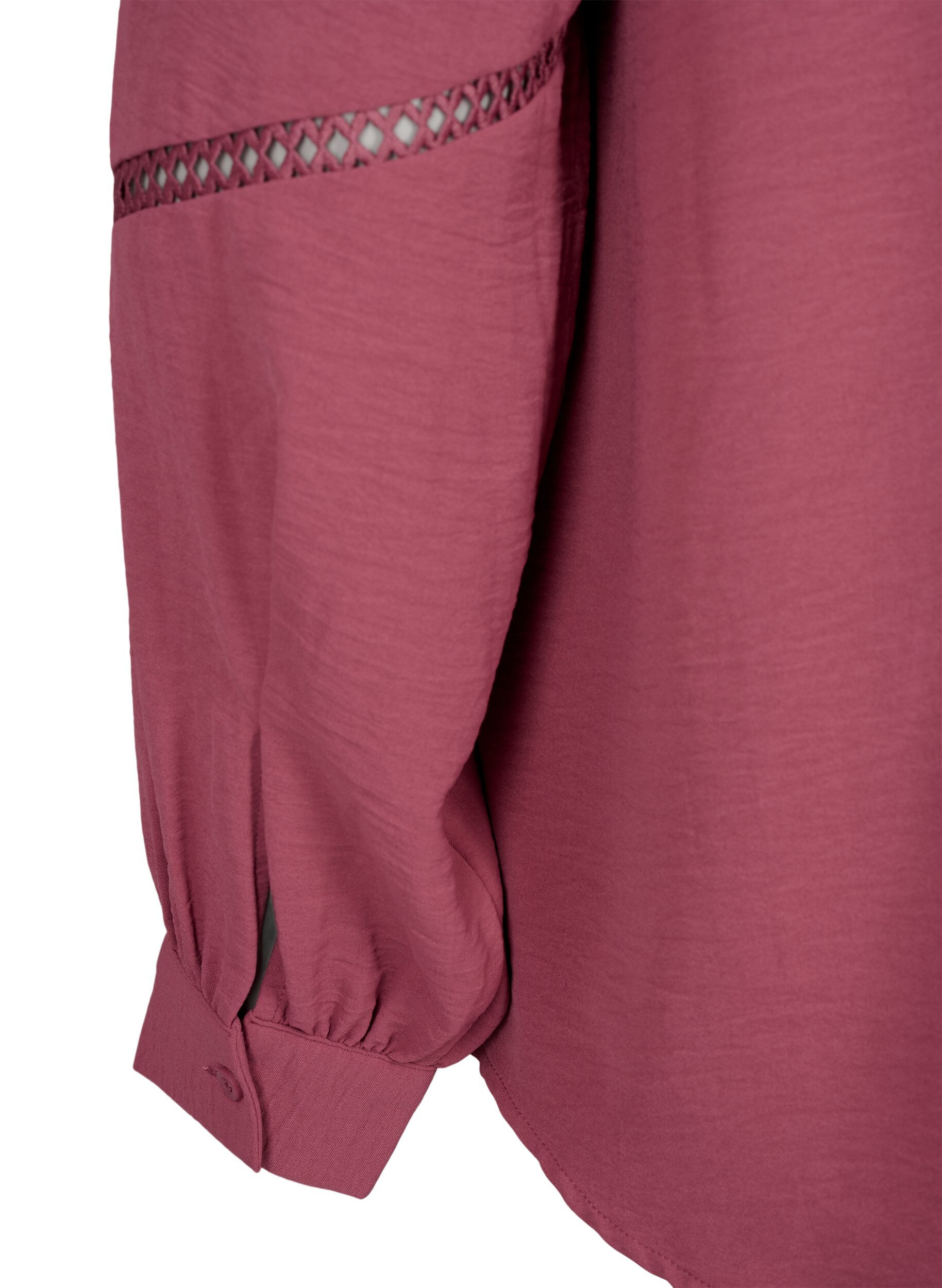 Zizzi Skjortebluse med heklede detaljer, Dry Rose, Packshot image number 4