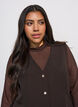 Stripet vest med peplum, Brun, Model image number 3