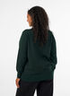 Finstrikket cardigan med rund hals, Gr&oslash;nn, Model image number 2