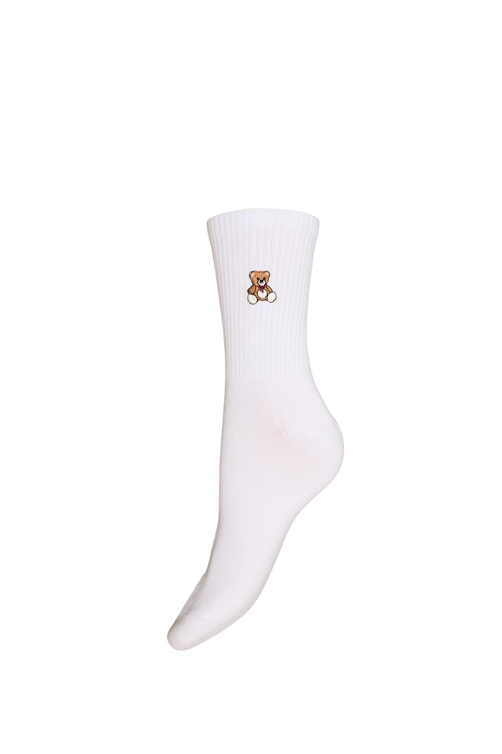 ZizziBomullssokker med m&oslash;nster, Hvit, Packshot image number 0
