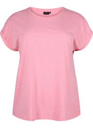 Melert T-skjorte med korte ermer, Strawberry Pink Mel.