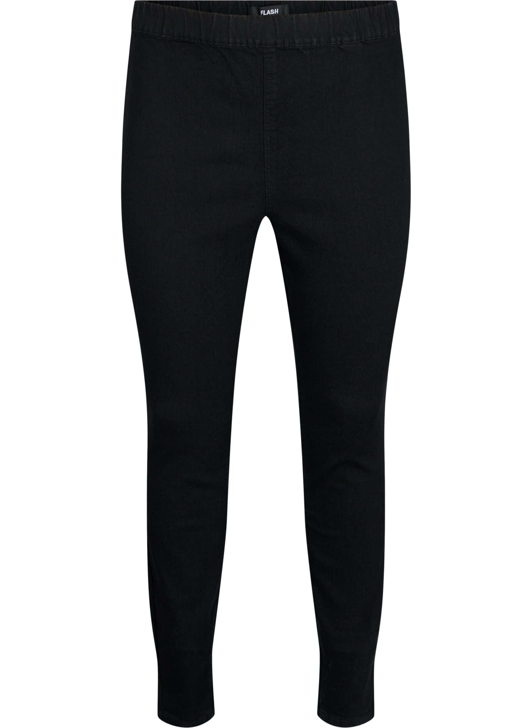 Zizzi FLASH - Tettsittende jeggings med h&oslash;yt liv, Black, Packshot image number 0