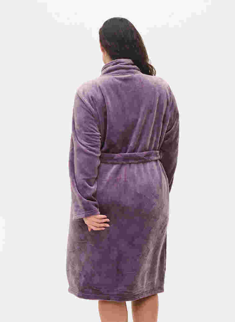 Morgenkåpe med glidelås og lommer, Vintage Violet, Model