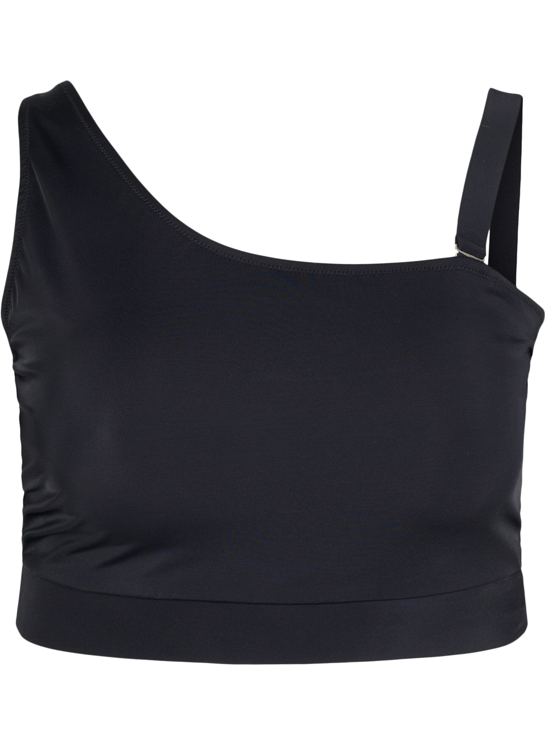 ZizziBikinitopp med one-shoulder, Black, Packshot image number 0