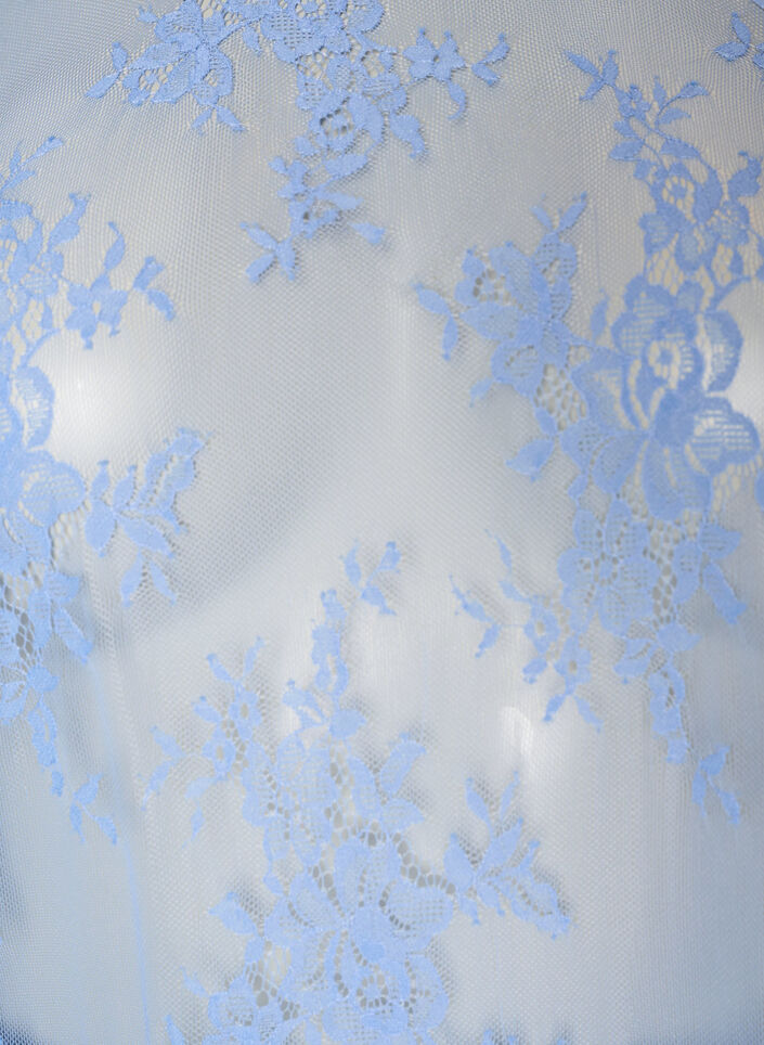 Gjennomsiktig blonde midikjole med korte ermer, Lilla, Packshot image number 2