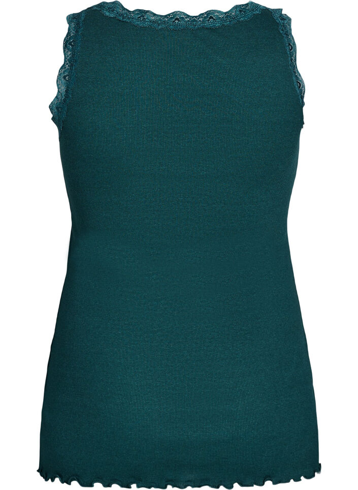 Topp med blondekant, Gr&oslash;nn, Packshot image number 1