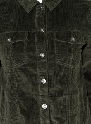 Skjortejakke i fløyel med lommer, Green, Packshot image number 2