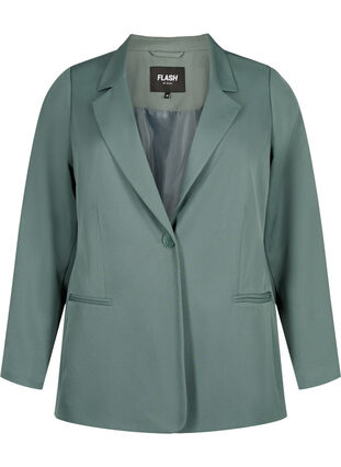 FLASH - Enkel blazer med knapp, Balsam Green, Packshot image number 0
