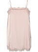 Lang satintopp med blonder i kantene, Rosa, Packshot image number 1