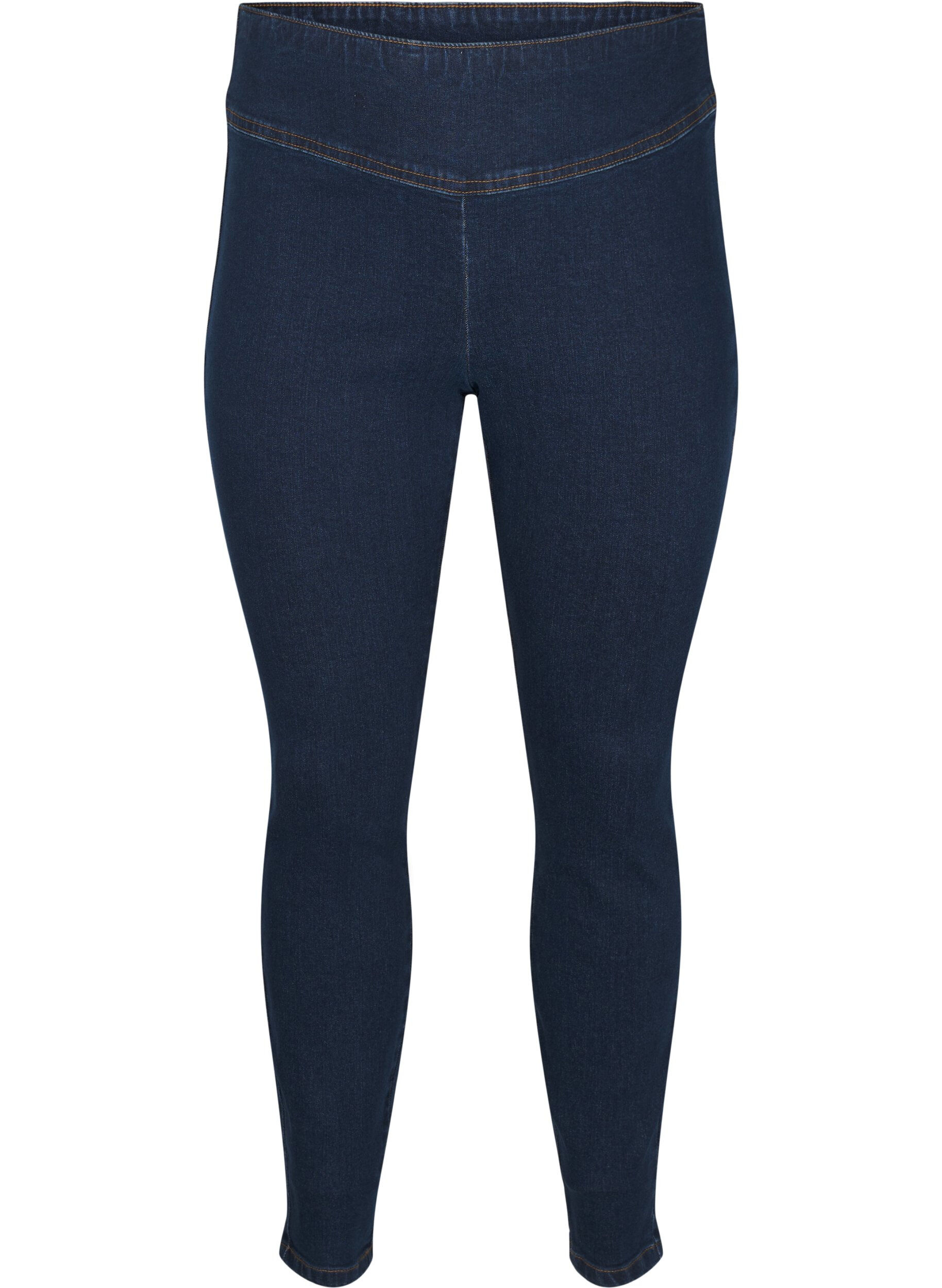 Zizzi Elastiske jeggings med h&oslash;y midje, Dark Blue, Packshot image number 0