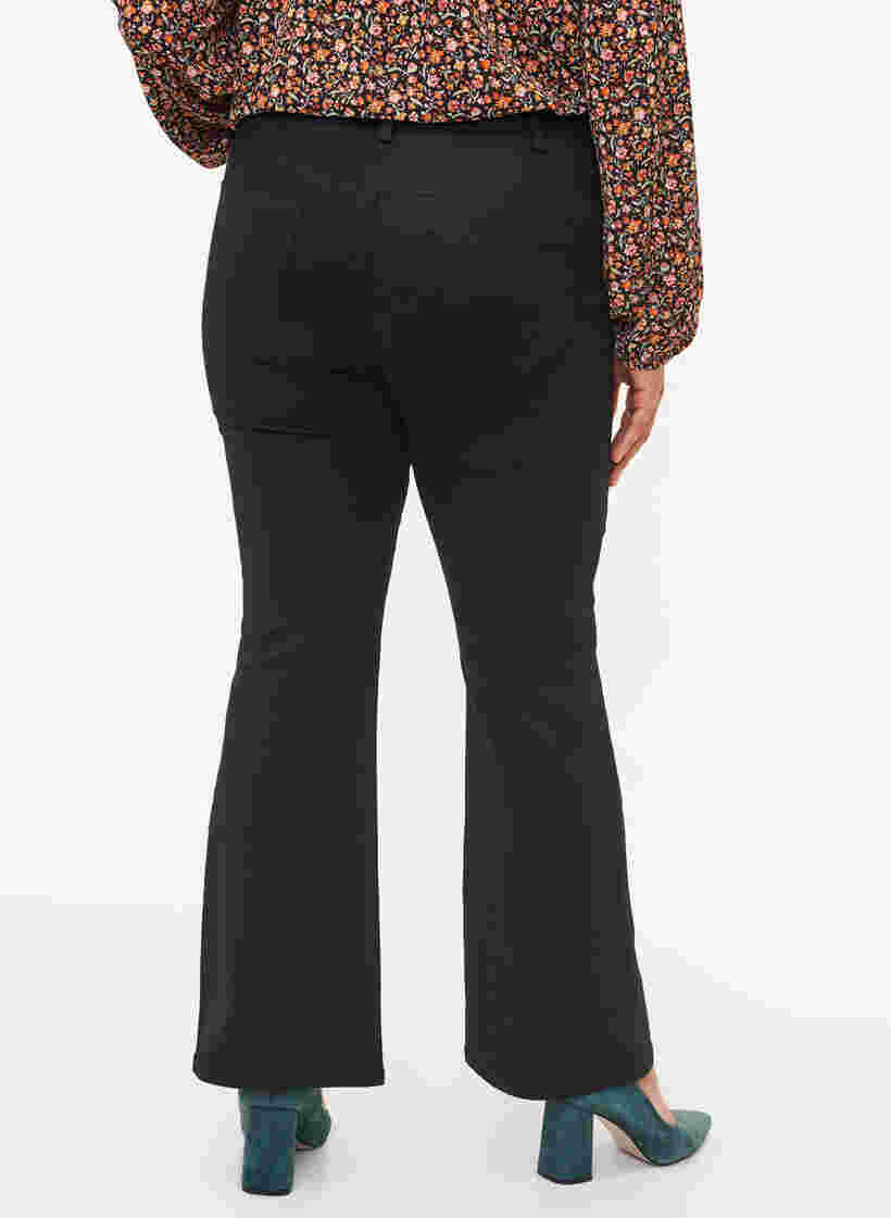 Ellen bootcut jeans med høyt liv, Black, Model image number 1