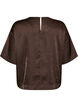 Satengbluse med rhinsteiner og albuelange ermer, Brun, Packshot image number 1