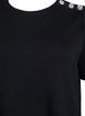 Kortermet bluse med knappestolpe, Svart, Packshot image number 2