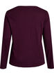 &Oslash;kologisk bomulls pyjamatopp med hullbroderi, M&oslash;rk Bordeaux, Packshot image number 1