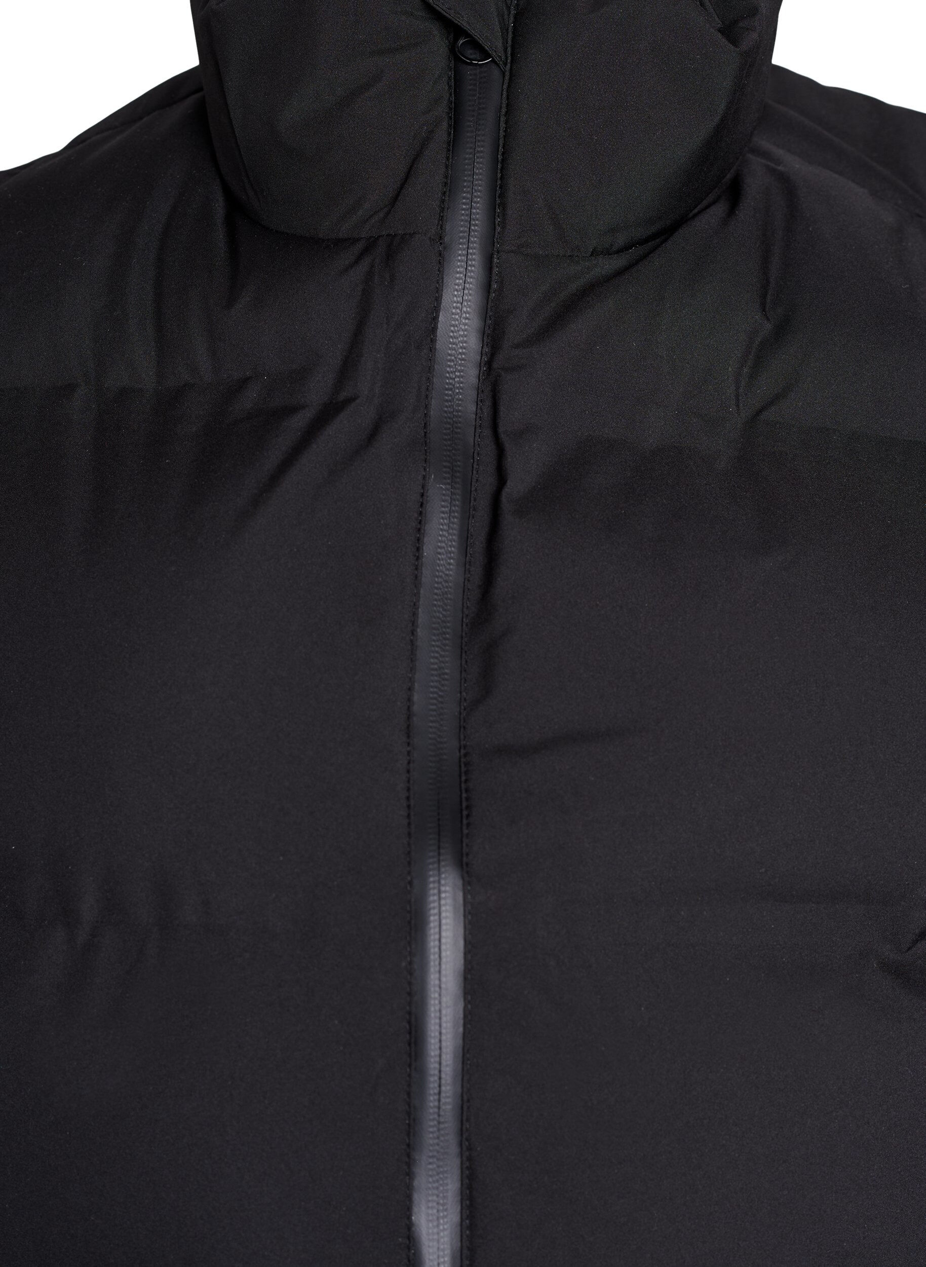 ZizziKort puffvest med h&oslash;y krage, Svart, Packshot image number 2