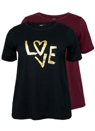 FLASH - 2-pakk t-skjorter med motiv, Black/Port Royale 