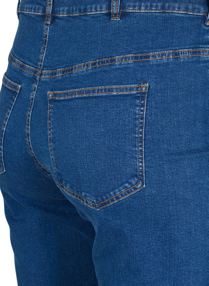 Gemma jeans med høy midje og rett passform, Blå, Packshot image number 3