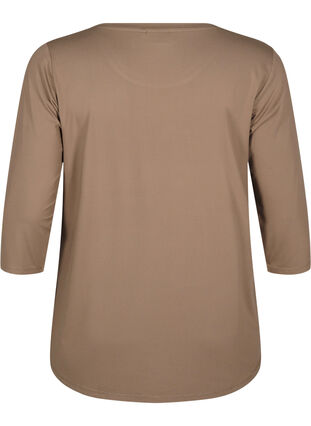 Zizzi Treningsbluse med 3/4-ermer, Beige, Packshot image number 1