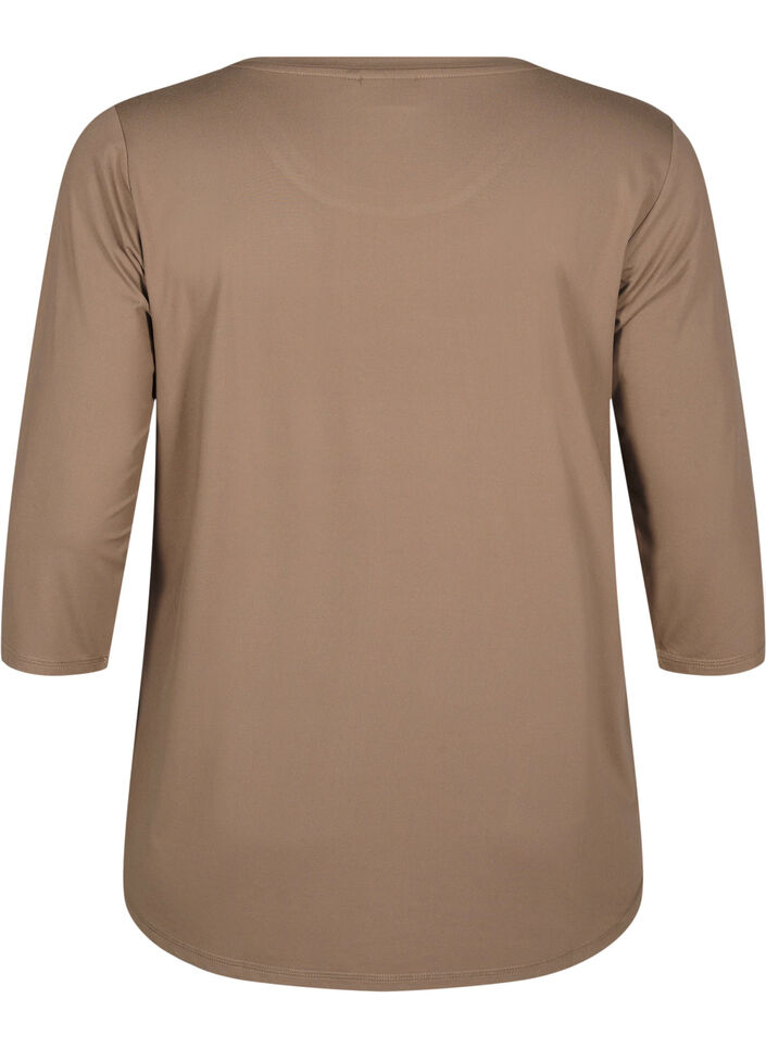 Treningsbluse med 3/4-ermer, Beige, Packshot image number 1