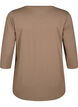 Treningsbluse med 3/4-ermer, Beige, Packshot image number 1