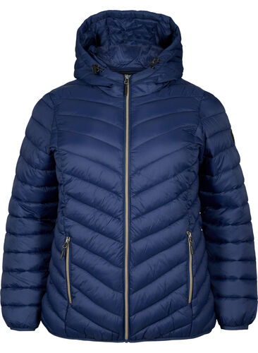 Lettvektsjakke med hette, Navy Blazer, Packshot image number 0