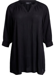 Tunika med 3/4 ermer og A-linje snitt, Black