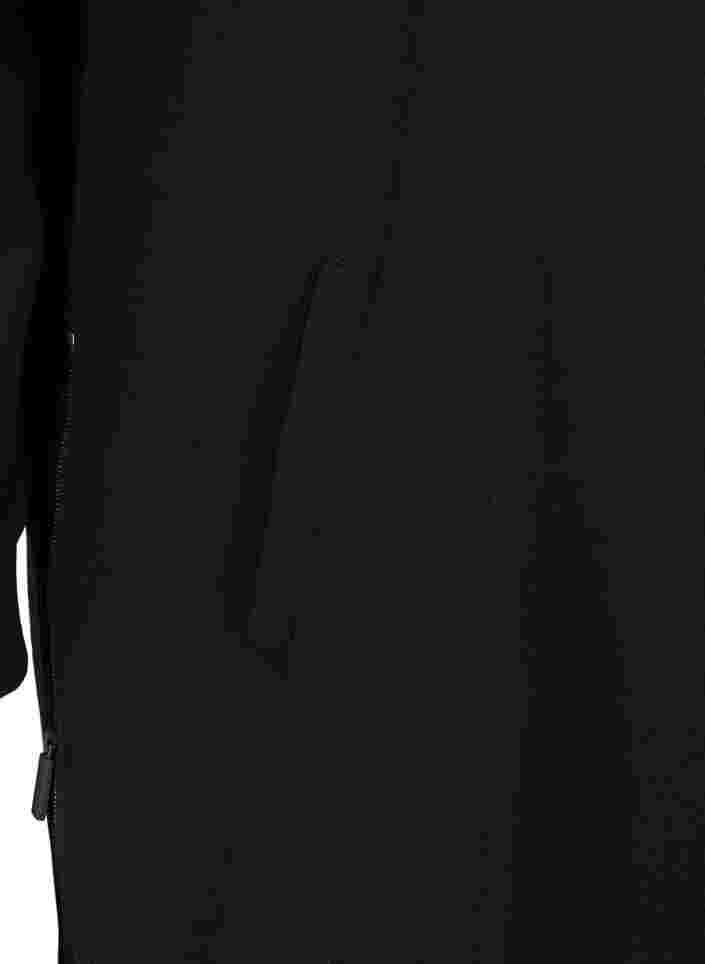 Kjole med lommer og splitt, Black, Packshot image number 3