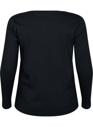 Langermet t-skjorte med asymmetrisk snitt, Black, Packshot image number 1